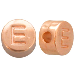 DQ metal letterbead E Rose Gold (nickel free)