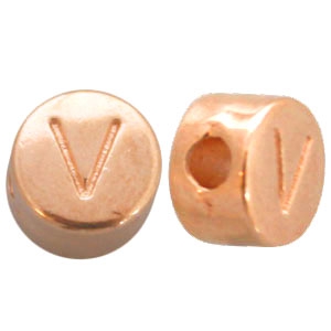 DQ European metal letterbead V Rose Gold (nickel free)