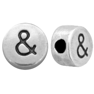 DQ European metal letterbead & Antique Silver (nickel free)