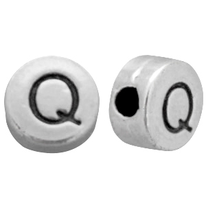 DQ European metal letterbead Q Antique Silver (nickel free)