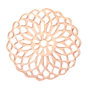 Round bohemian connector 15mm Rose gold