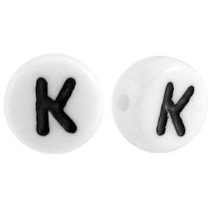Acrylic letterbeads letter K White