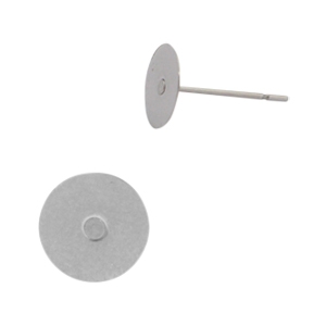 Stainless steel earrings for 7mm cabochon and SS34 flatback Silver