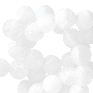 Natural stone beads Chalcedony (Quartz) and Agate 8mm White Opal