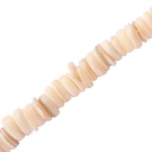 Basic shell beads disc 6mm Beige