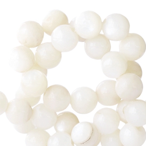 Round basic shell beads 4mm White