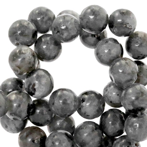 Natural stone beads Labradorite 6mm Anthracite Black