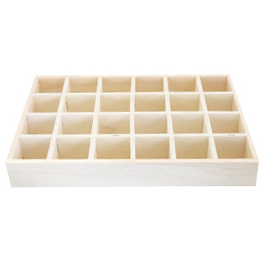 Wooden jewellery display 24 compartments Natural (natural wood colour) 