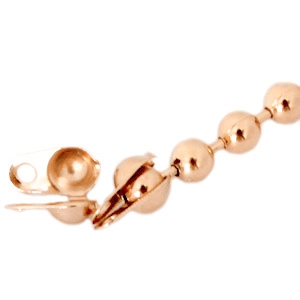 DQ metal end cap for 1.2mm ball chain Rose Gold 