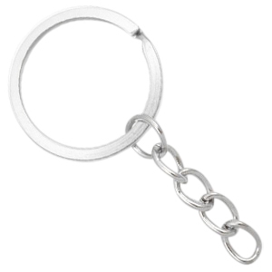 Keychains ring chain 25mm Antique silver 