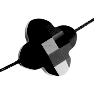 Fashion faceted beads clover Jet black