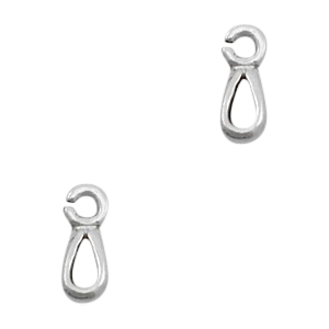 Charms TQ metal drop with open loop Antique Silver