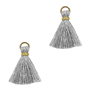 Tassels Ibiza style 1cm Gold-Grey