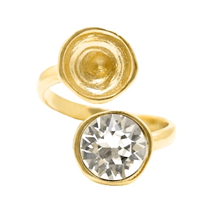 DQ metal findings ring with settings for SS39 Gold (Nickel Free)