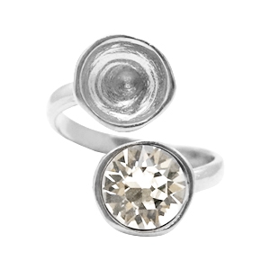 DQ metal findings ring with settings for SS39 Antique Silver (Nickel Free)