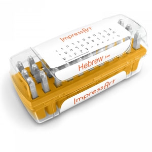 ImpressArt Hebrew alphabet letter stamps set 3mm Ocher Yellow