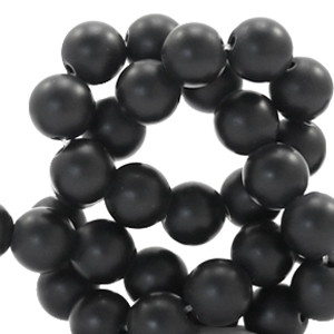 Natural stone beads 8mm Matt Black