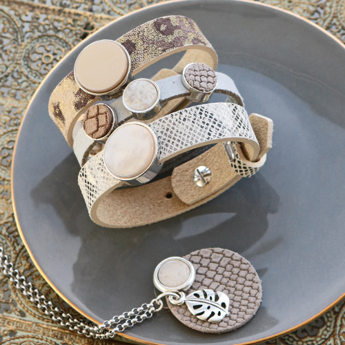 Cuoio and DQ European leather jewellery with snake and leopard print