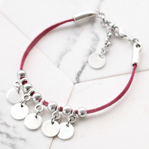 Fashion bracelets and keychain with trendy flat cord suede style