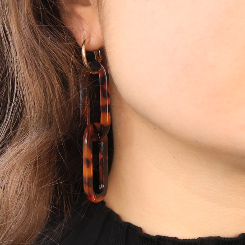 Make earrings yourself with resin pendants with DQ metal earrings