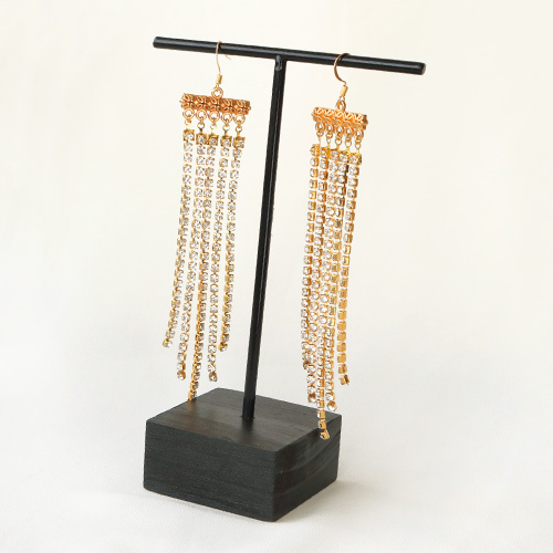 Sparkly bracelets and earrings with rhinestone chain