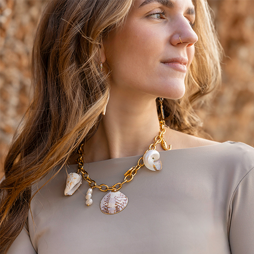 Get creative with large shell pendants