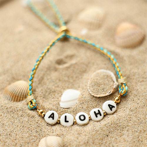 Summer bracelets inspiration with ceramic letter beads