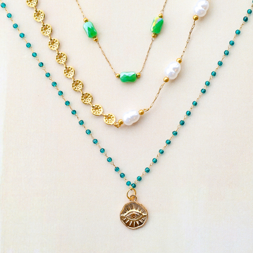 Inspiration time with stainless steel findings belcher chain with colours