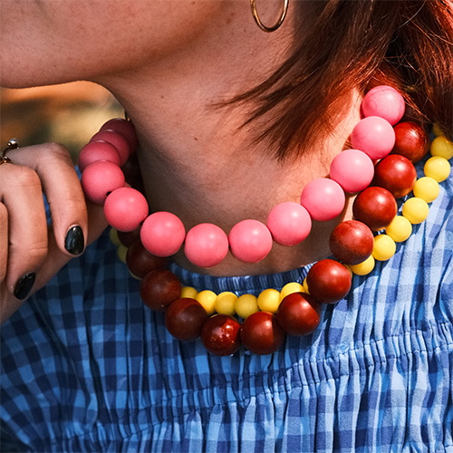 Inspiration time with matte round acrylic beads 