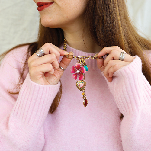 Jewellery making with stainless steel enamel charms 