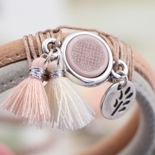 Trendy and tough;bracelets in bright colors made of stitched faux leather