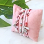 Colourful jewellery in soft pink and green shades faceted beads