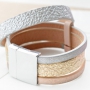 Metallic bracelets made of faux leather and new Basic Quality metal jewellery clasps