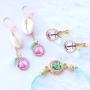 Cheerful jewellery with basic cabochons, Cuoio, Designer Quality European metal, shell charms and macram&eacute; 