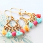 Trendy earrings and bracelets with mini tassels, DQ European metal charms and lobster clasps
