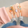 Fine bracelets with crystal glass charms and connectors