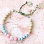 Cheerful bracelets with ceramic beads, macram&eacute; cord and DQ European metal charms!