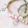 Cheerful bracelets with ceramic beads, macram&eacute; cord and DQ European metal charms!