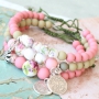 Cheerful bracelets with ceramic beads, macram&eacute; cord and DQ European metal charms!