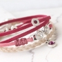 Fashion bracelets and keychain with trendy flat cord suede style
