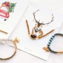 Minimalist bracelets of faceted beads with new jewellery cards in winter wonderland style 