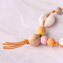 Beach jewellery with wooden beads, shells and DQ European metal