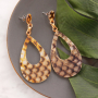 Handmade statement earrings + bracelets with snake print 
