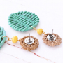 Festival earrings with rattan pendants!
