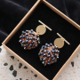Festive earrings with ornaments for jewellery and pompom charms