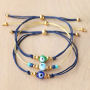 Making subtle bracelets with the new evil eye beads: