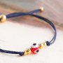 Making subtle bracelets with the new evil eye beads: