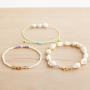With macram&eacute; bead cord, freshwater pearls and shell beads you can make these summery items: