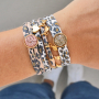 Make cute bracelets and hair elastics with stitched elastic ribbon leopard: