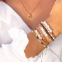 Trendy macram&eacute; bead cord bracelets with Miyuki beads and letter beads